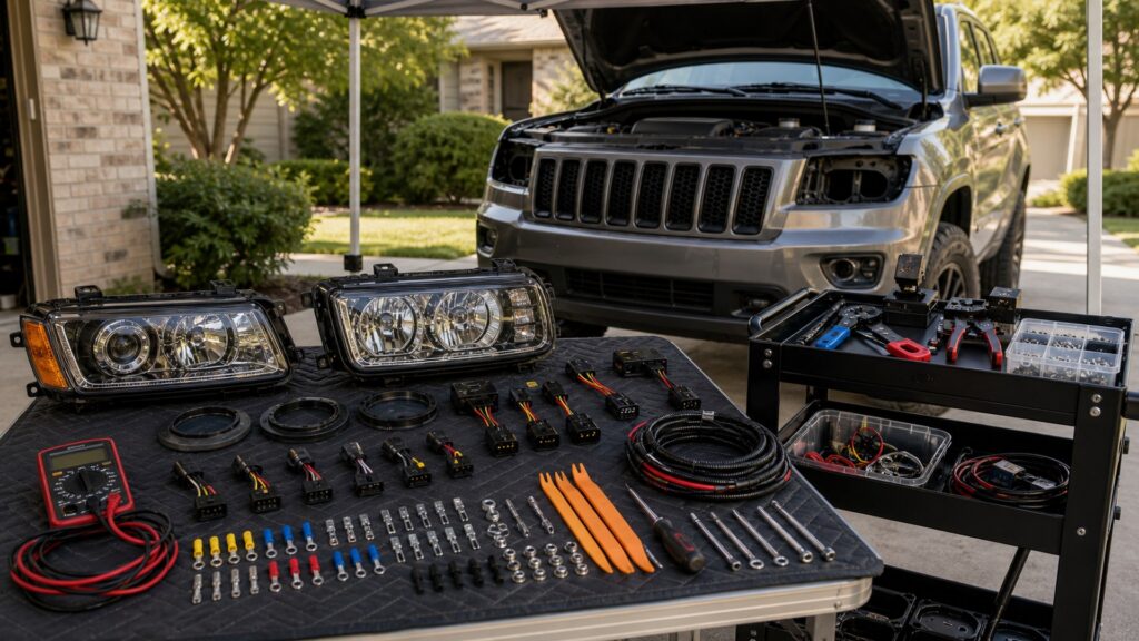 headlights shopping setup for wiring and mounting planning with practical vehicle-focused details