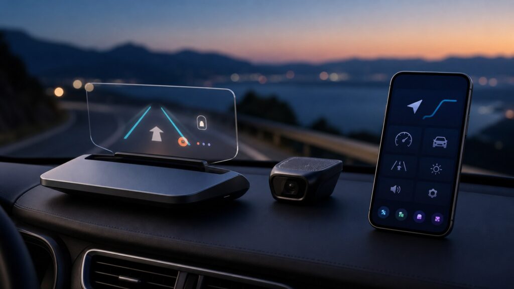 heads-up displays shopping setup for screen, sensor, and app integration with practical vehicle-focused details