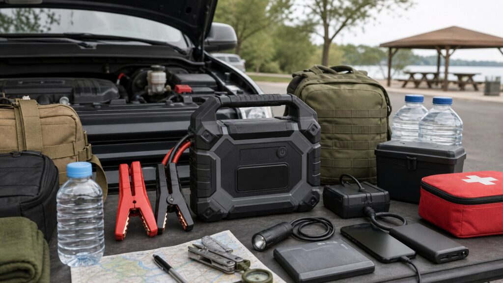 heavy duty jump starters shopping setup for disaster and evacuation planning with practical vehicle-focused details