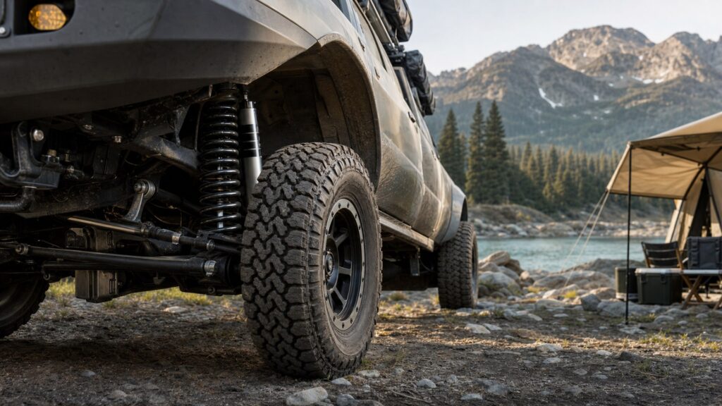 heavy duty shock absorbers shopping setup for overlanding trip setups with practical vehicle-focused details