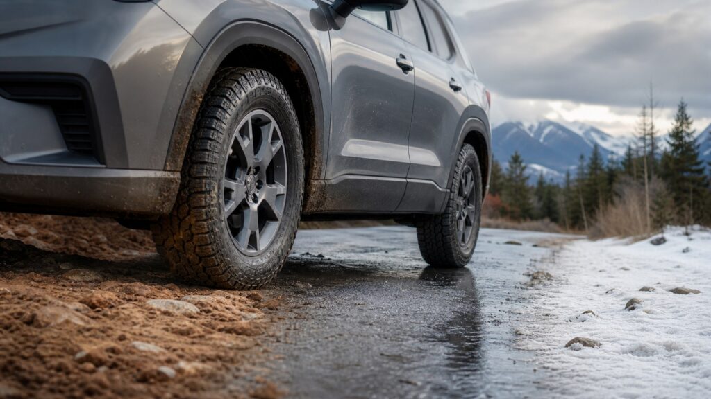 hybrid terrain tires shopping setup for seasonal driving conditions with practical vehicle-focused details