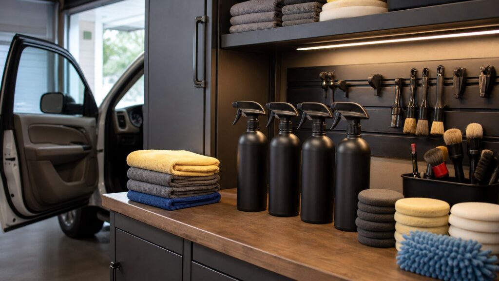 interior detail sprays shopping setup for garage detailing setups with practical vehicle-focused details