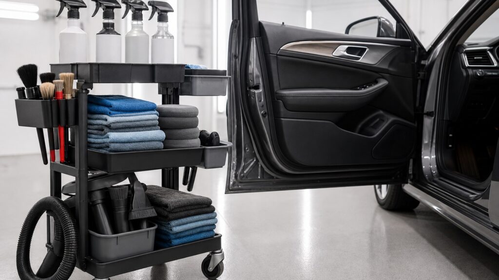 interior detail sprays shopping setup for professional detailer workflows with practical vehicle-focused details