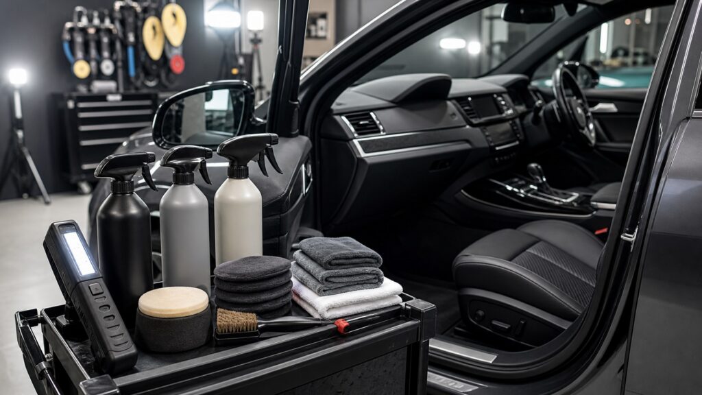 interior protectants shopping setup for exterior correction projects with practical vehicle-focused details