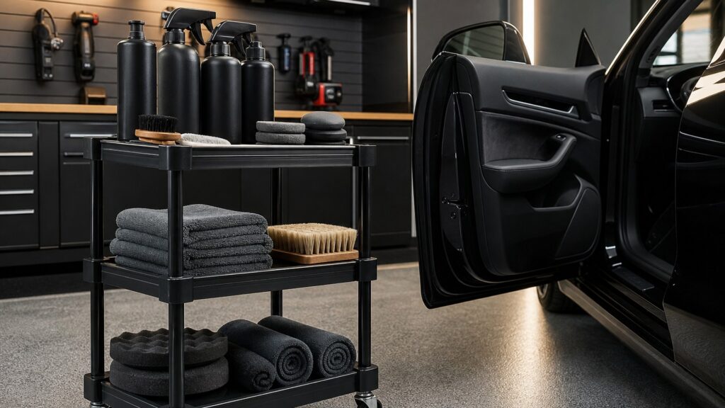 interior protectants shopping setup for garage detailing setups with practical vehicle-focused details