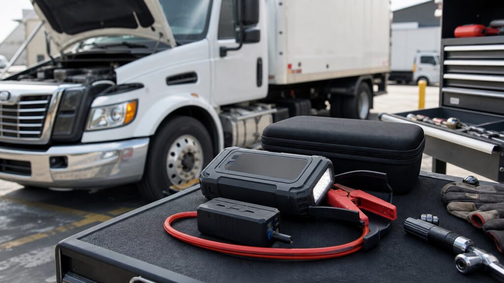 jump starter power banks shopping setup for commercial vehicle readiness with practical vehicle-focused details