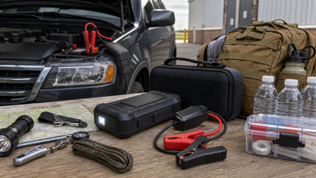 jump starter power banks shopping setup for disaster and evacuation planning with practical vehicle-focused details
