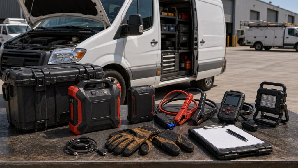 jump starters shopping setup for commercial vehicle readiness with practical vehicle-focused details
