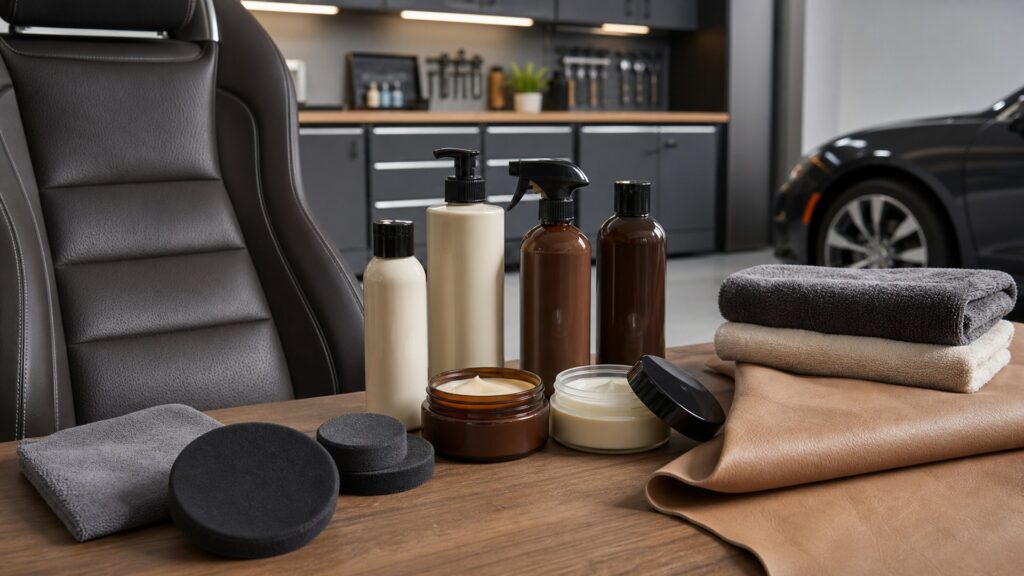 leather conditioners shopping setup for garage detailing setups with practical vehicle-focused details