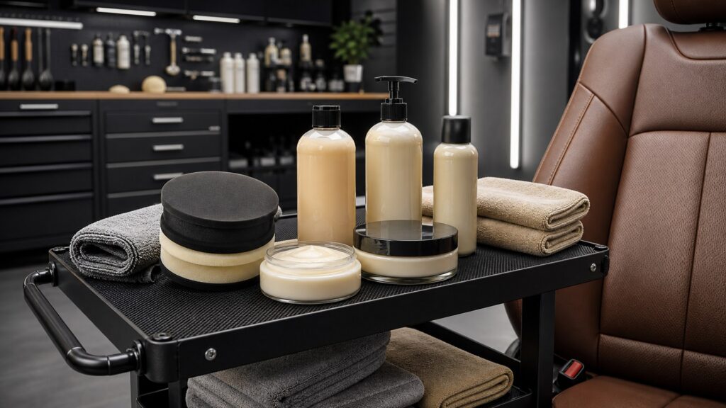 leather conditioners shopping setup for professional detailer workflows with practical vehicle-focused details