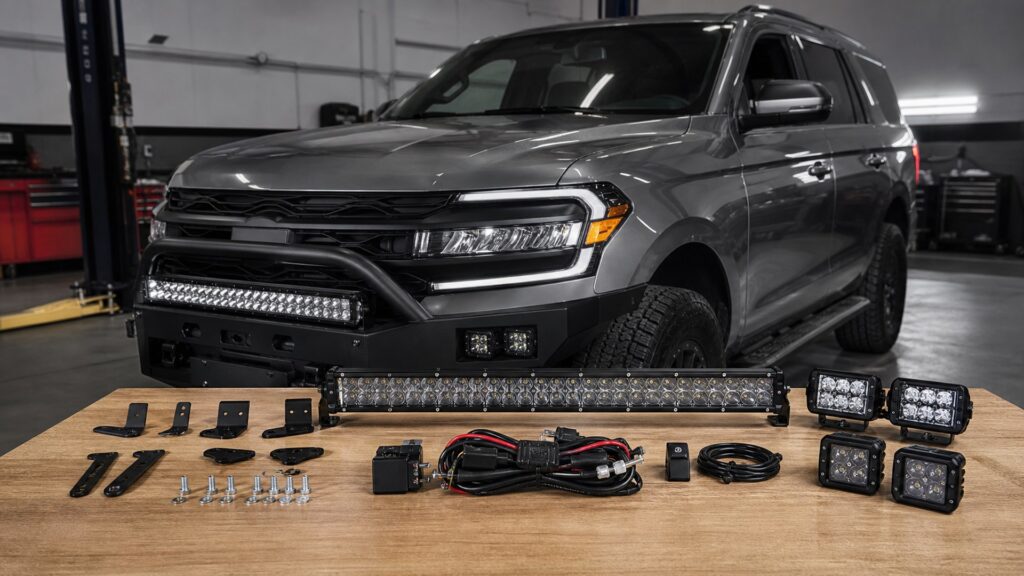 led light bars shopping setup for auxiliary lighting upgrade projects with practical vehicle-focused details