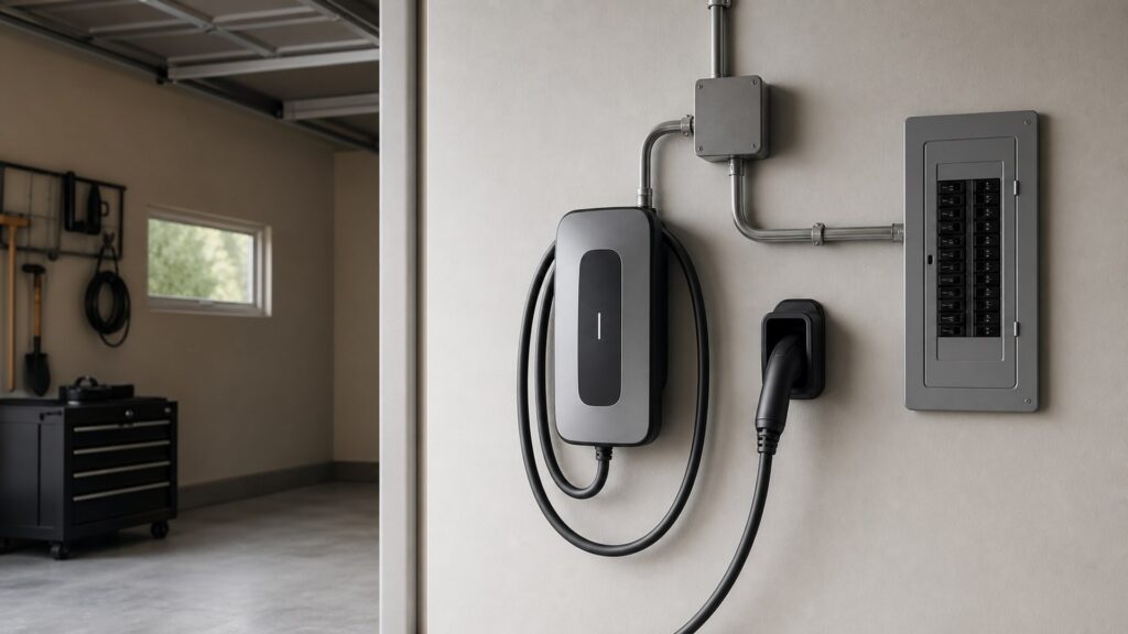 level 2 ev chargers shopping setup for garage electrical planning with practical vehicle-focused details