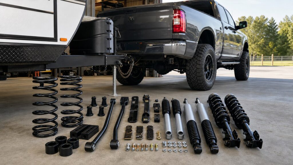 lift kits shopping setup for towing and load performance with practical vehicle-focused details
