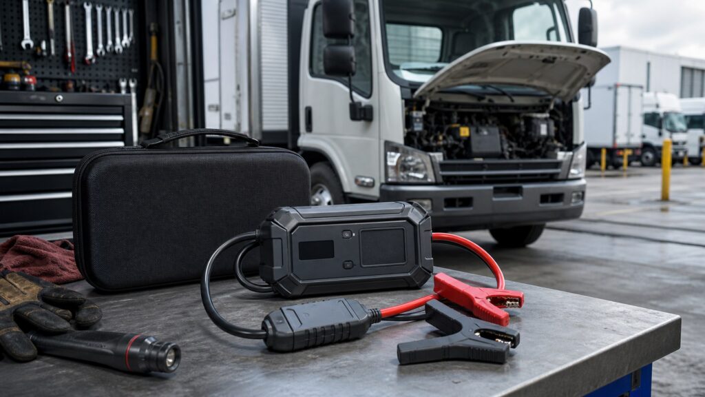 lithium jump starters shopping setup for commercial vehicle readiness with practical vehicle-focused details