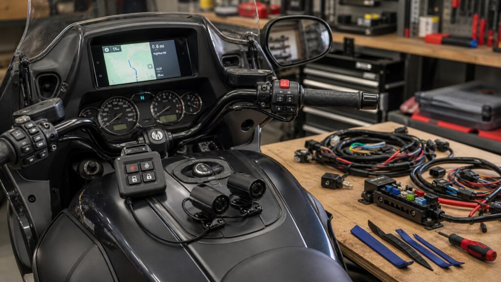 motorcycle dash cameras shopping setup for in-dash upgrade planning with practical vehicle-focused details