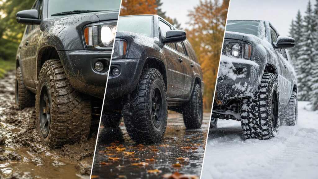 mud-terrain tires shopping setup for seasonal driving conditions with practical vehicle-focused details