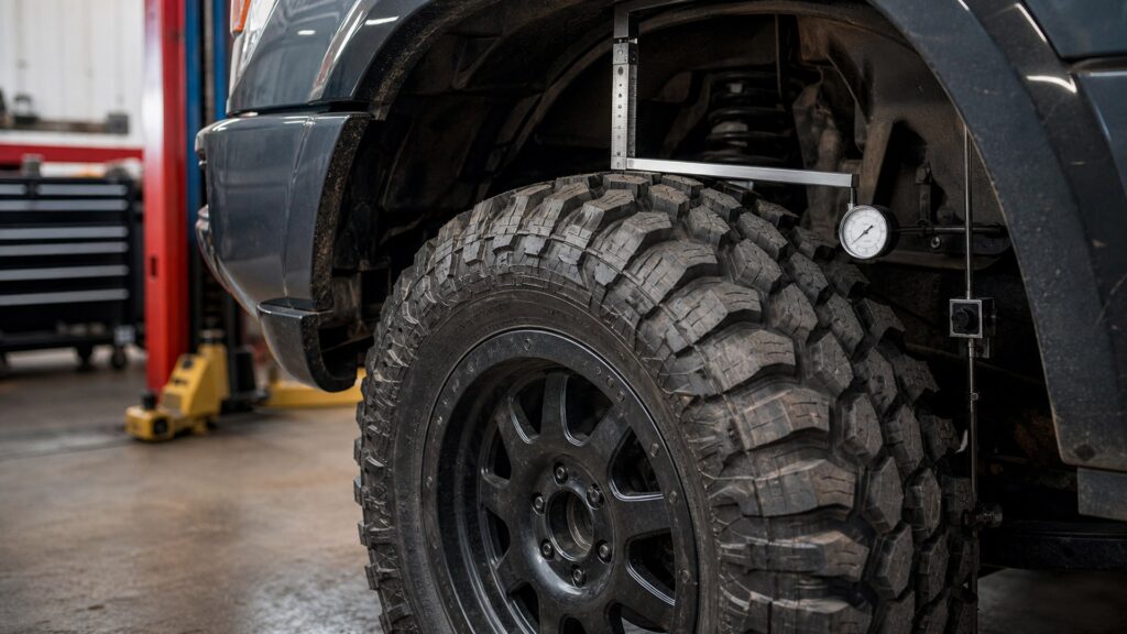 mud-terrain tires shopping setup for wheel size and clearance checks with practical vehicle-focused details
