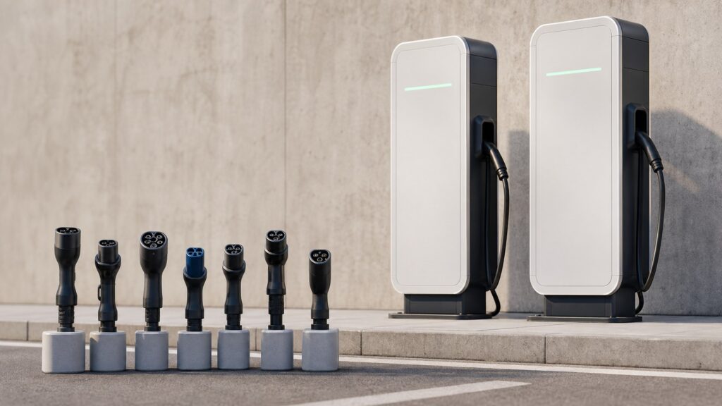 networked charging stations shopping setup for adapter and connector compatibility with practical vehicle-focused details