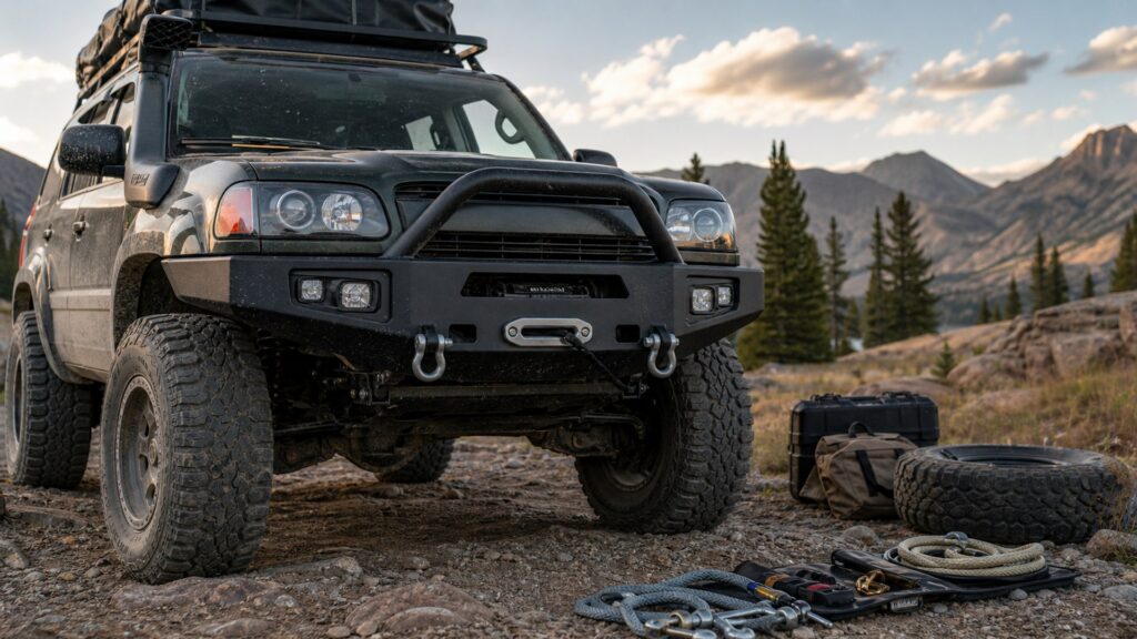 off-road bumpers shopping setup for self-reliant travel prep with practical vehicle-focused details