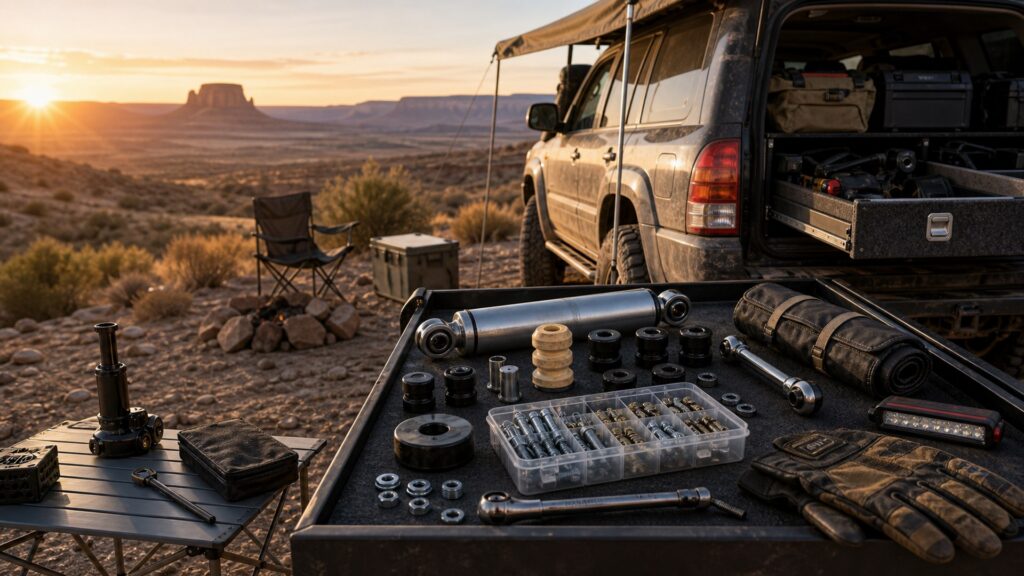 off-road suspension shopping setup for self-reliant travel prep with practical vehicle-focused details