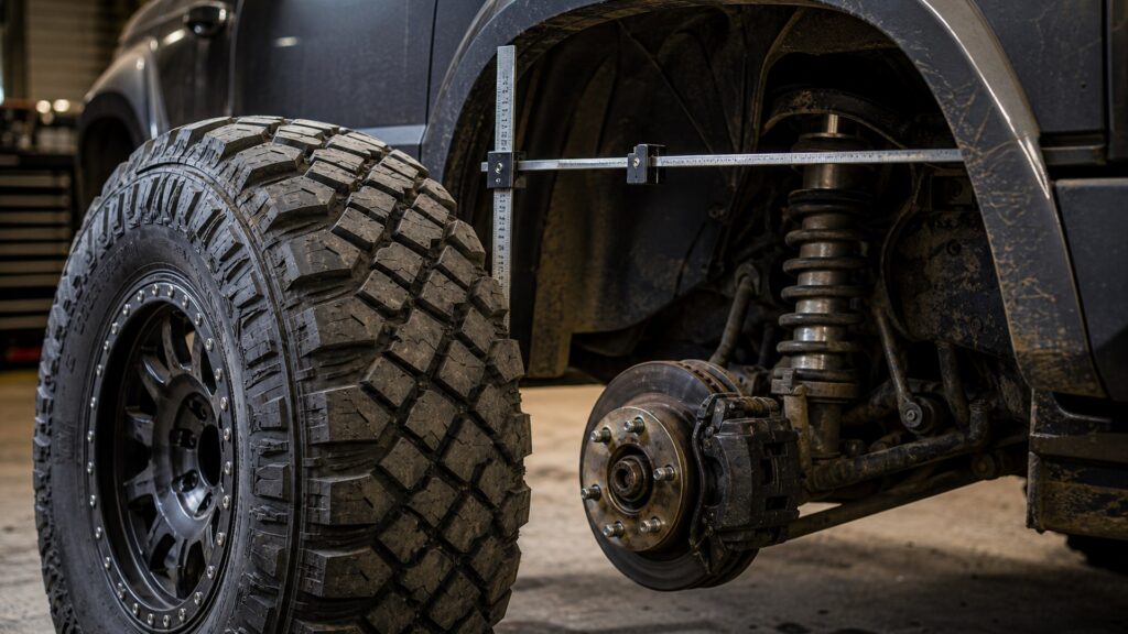 off-road tires shopping setup for wheel size and clearance checks with practical vehicle-focused details