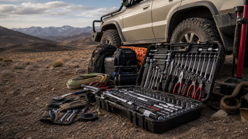 off-road tool kits shopping setup for self-reliant travel prep with practical vehicle-focused details