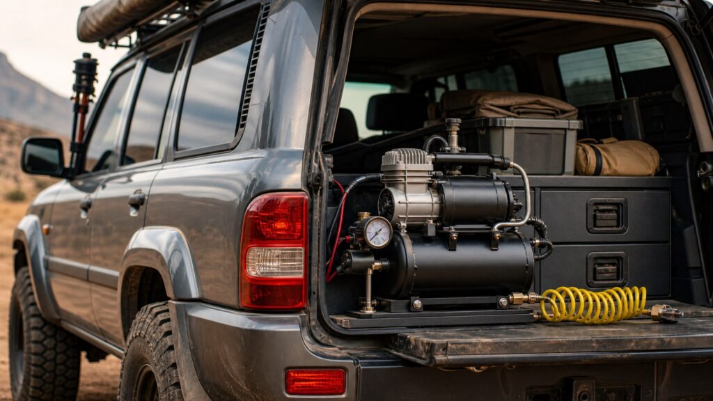 onboard air compressors shopping setup for vehicle weight and payload limits with practical vehicle-focused details