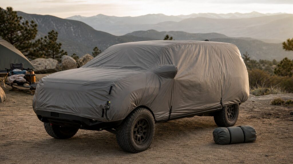 outdoor car covers shopping setup for off-road and travel setups with practical vehicle-focused details
