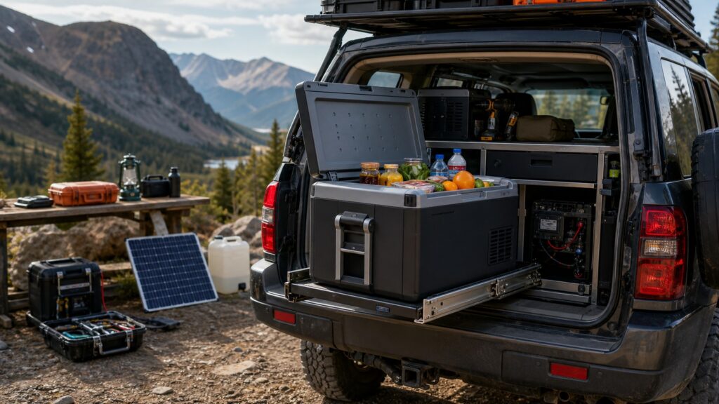 overlanding fridges shopping setup for self-reliant travel prep with practical vehicle-focused details