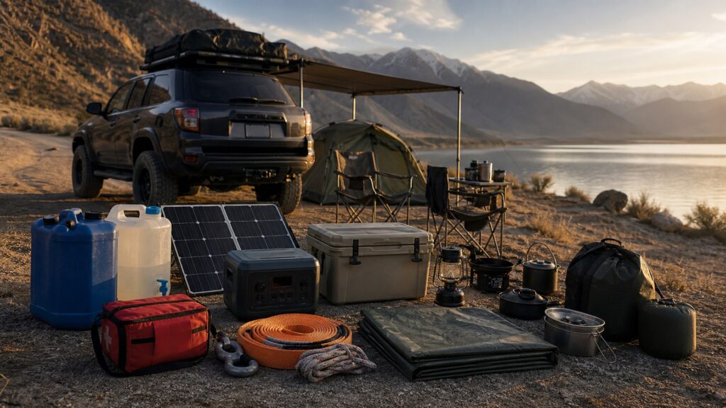 overlanding gear shopping setup for remote camping gear lists with practical vehicle-focused details
