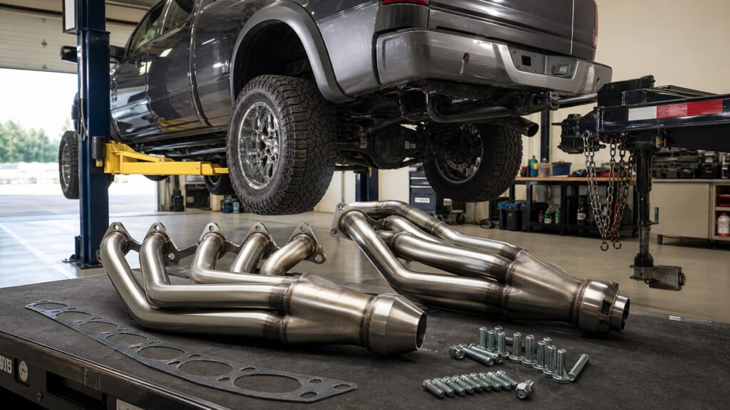 performance exhaust headers shopping setup for towing and load performance with practical vehicle-focused details