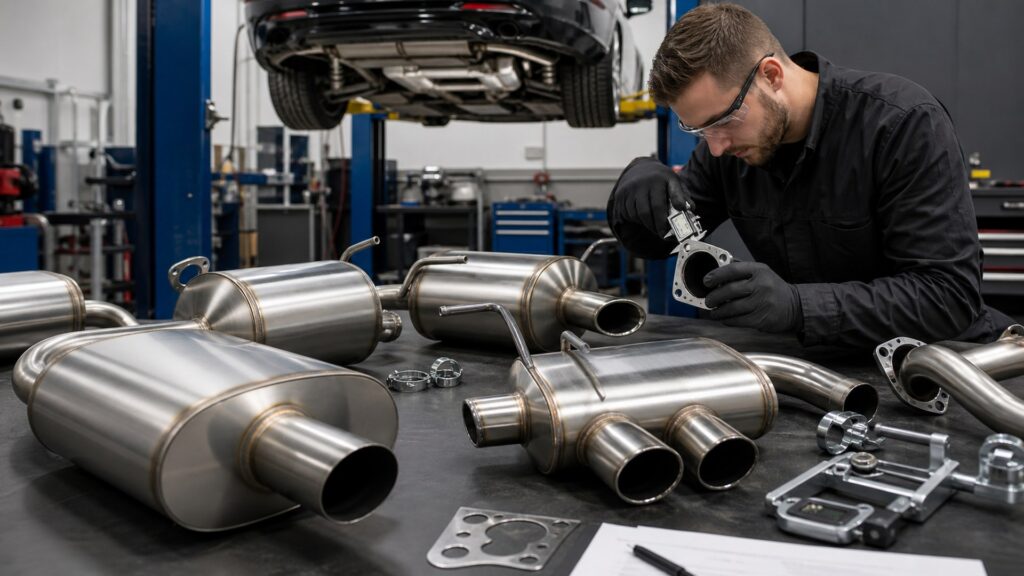 performance mufflers shopping setup for exhaust systems compatibility checks with practical vehicle-focused details