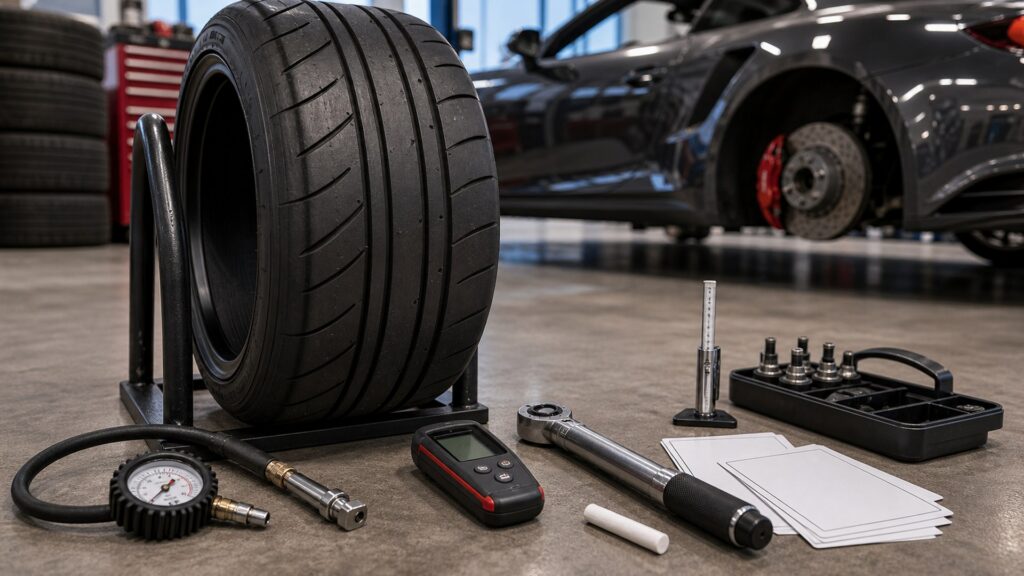 performance tires shopping setup for performance tires maintenance planning with practical vehicle-focused details