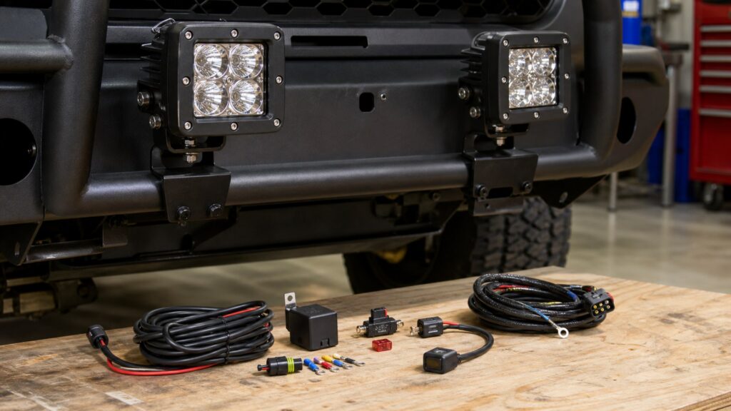 pod auxiliary lights shopping setup for wiring and mounting planning with practical vehicle-focused details