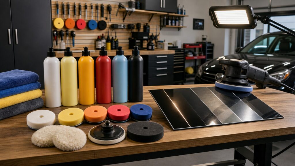 polishing compounds shopping setup for garage detailing setups with practical vehicle-focused details