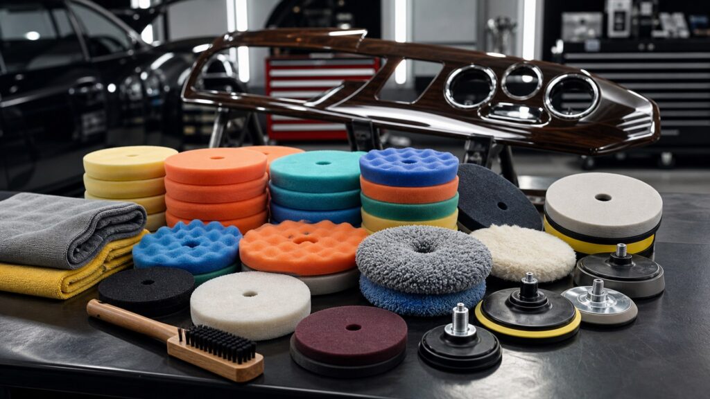 polishing pads shopping setup for interior restoration projects with practical vehicle-focused details