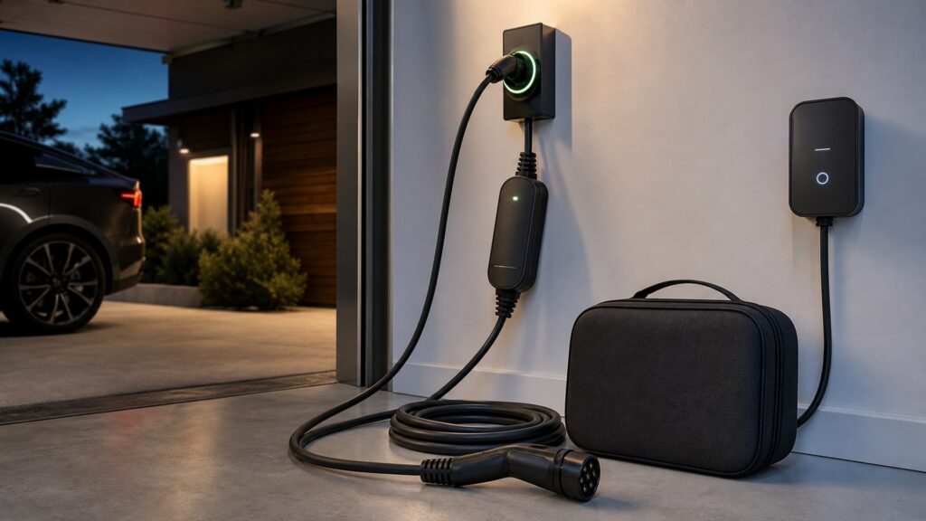 portable ev chargers shopping setup for smart charging schedules with practical vehicle-focused details