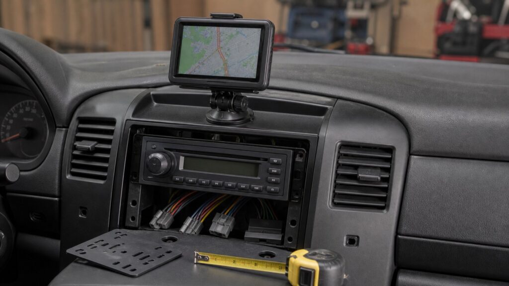 portable gps navigators shopping setup for in-dash upgrade planning with practical vehicle-focused details