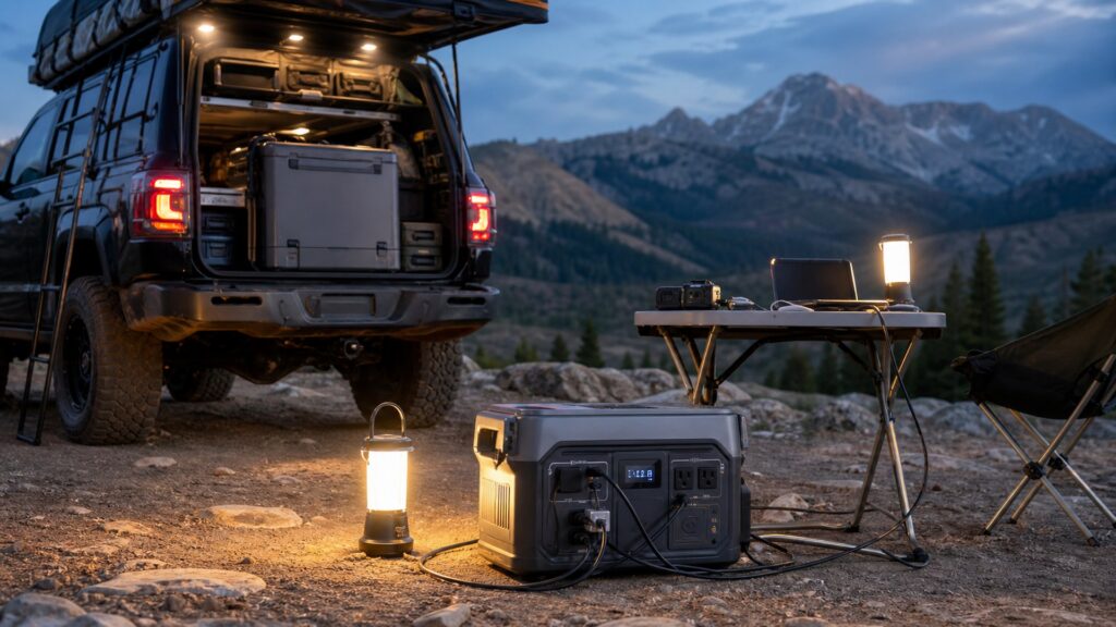 portable power stations shopping setup for remote camping gear lists with practical vehicle-focused details