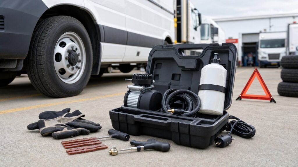 portable tire sealant systems shopping setup for commercial vehicle readiness with practical vehicle-focused details