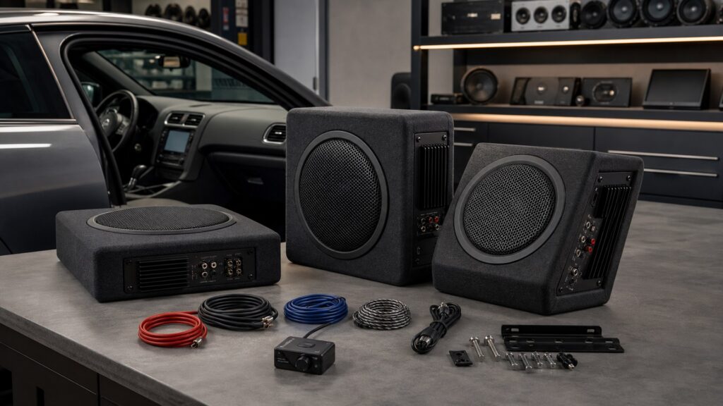 powered subwoofer systems shopping setup for car audio systems feature comparisons with practical vehicle-focused details