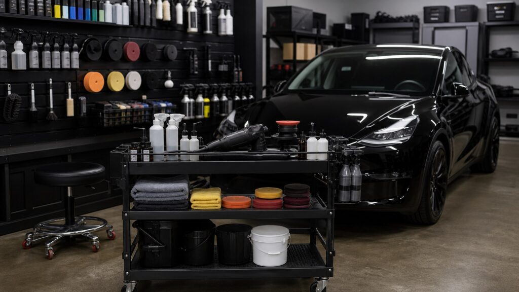 professional detailing kits shopping setup for garage detailing setups with practical vehicle-focused details
