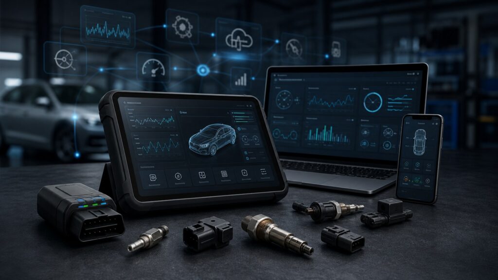 professional obd2 scanners shopping setup for screen, sensor, and app integration with practical vehicle-focused details