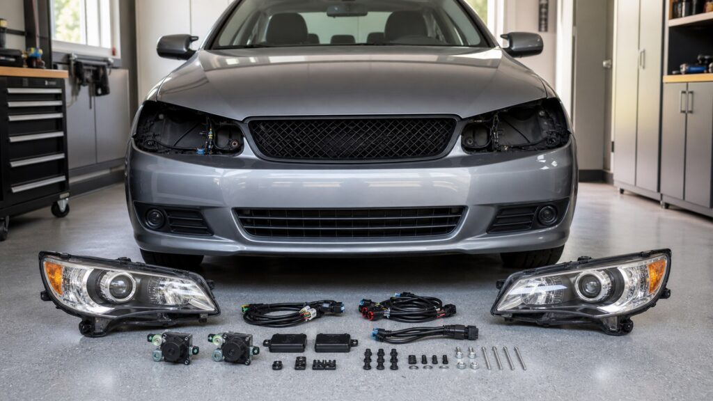 projector headlights shopping setup for headlights upgrade projects with practical vehicle-focused details