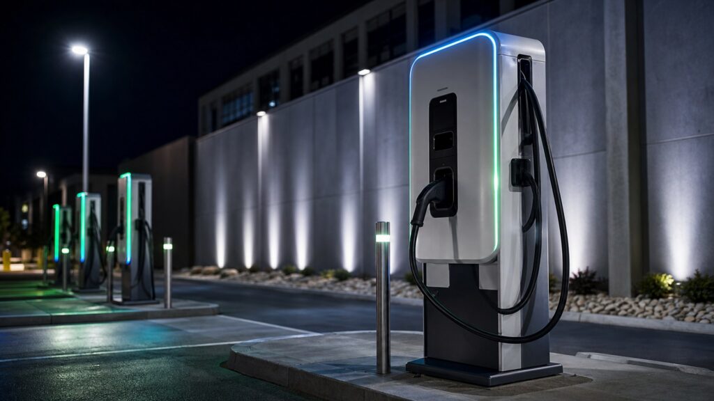 public charging stations shopping setup for smart charging schedules with practical vehicle-focused details