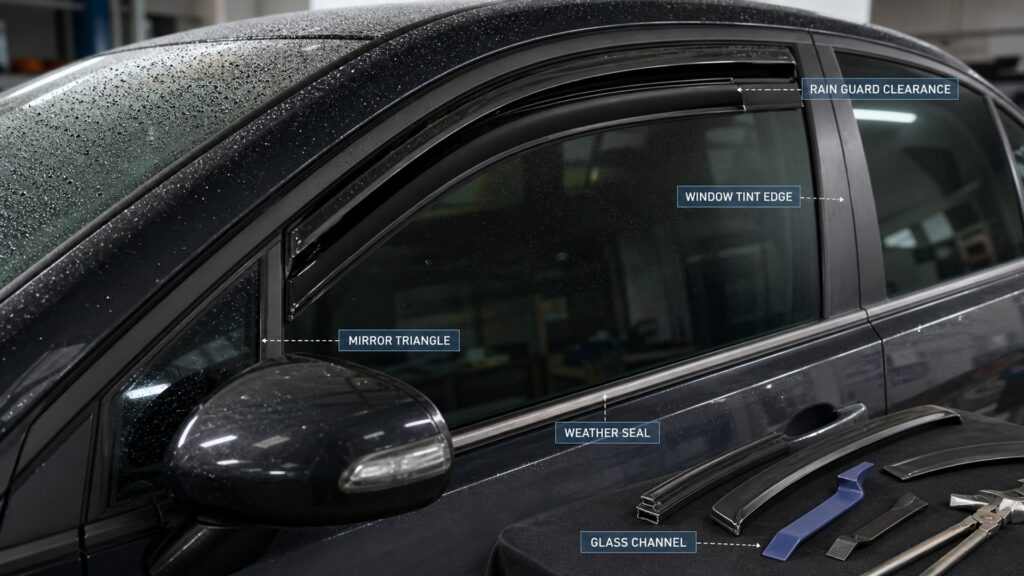 rain guards shopping setup for window accessories installation planning with practical vehicle-focused details