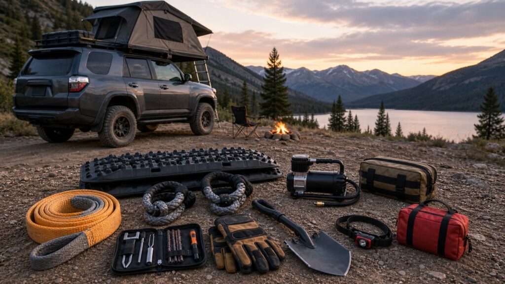 recovery equipment shopping setup for remote camping gear lists with practical vehicle-focused details