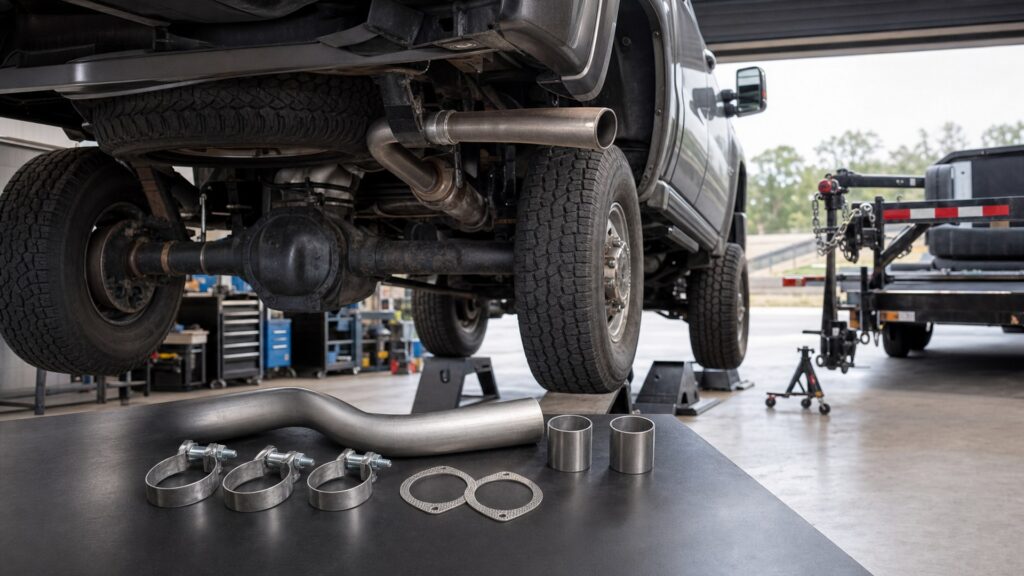 resonator delete kits shopping setup for towing and load performance with practical vehicle-focused details