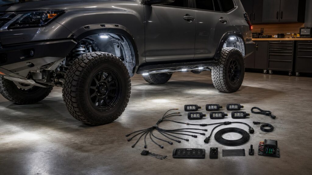 rock lights shopping setup for auxiliary lighting upgrade projects with practical vehicle-focused details