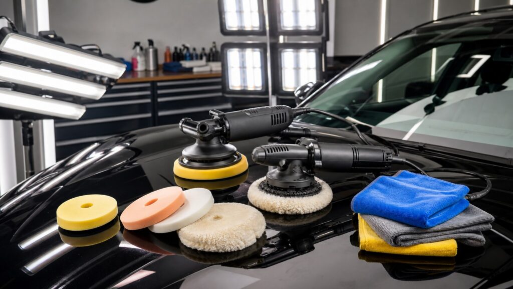 rotary polishers shopping setup for exterior correction projects with practical vehicle-focused details